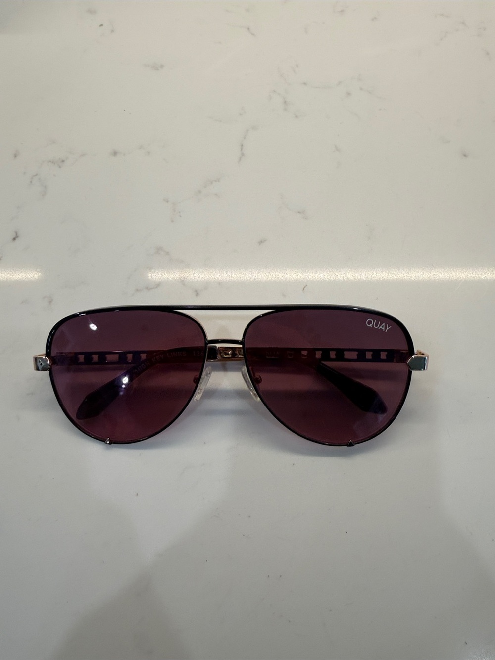 Quay Australia Purple Lens Aviator Sunglasses for Women